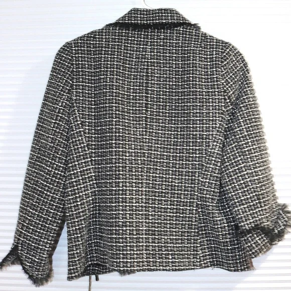 Laundry By Shelli Segal Black and White Houndstooth Blazer - Picture 7 of 7